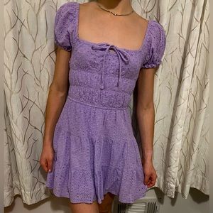 Lilac purple tie front sundress
